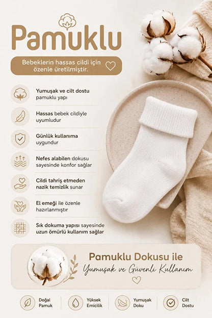 Yumabebek 5 Çift  Çok Renkli Unisex Bebek Çorabı